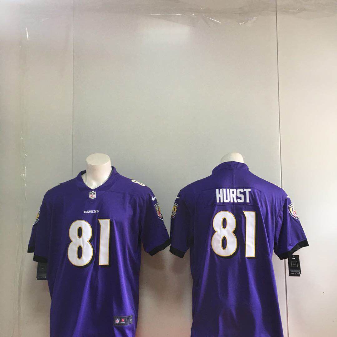 Men Baltimore Ravens #81 Hurst Purple Nike Vapor Untouchable Limited Playe NFL Jerseys